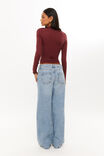 Luxe Georgia Long Sleeve Top, DARK PLUM - alternate image 5
