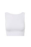 Luxe Low Back Crop Top, WHITE - alternate image 6