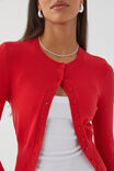 Cassie Button Through Knit Cardi, SCARLET RED - alternate image 4