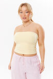 Soft Longline Tube Top, BANANA YELLOW - alternate image 1