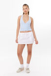 Henley Relaxed Linen Mini Skirt, WHITE - alternate image 2