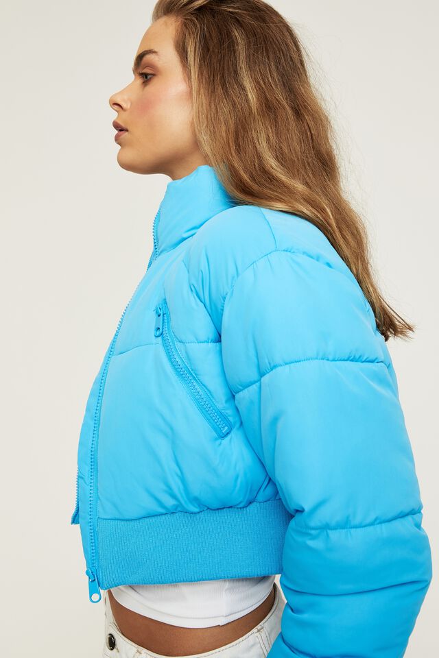 Recycled Ultra Cropped Puffer, BLUE SPARK