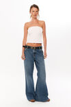 Cotton Longline Tube Top, MICRO HEART WHITE RED - alternate image 2