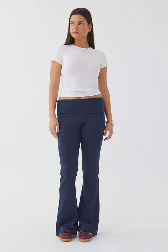 Fold Back Flare Pant, ALL STAR NAVY