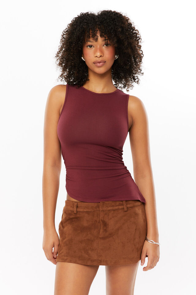 Rylie Micro Skort, BRUNETTE BROWN SUEDETTE