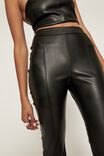 Vegan Leather Flare Pant, BLACK