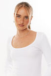 Riri Scoop Neck Long Sleeve Top, WHITE - alternate image 2