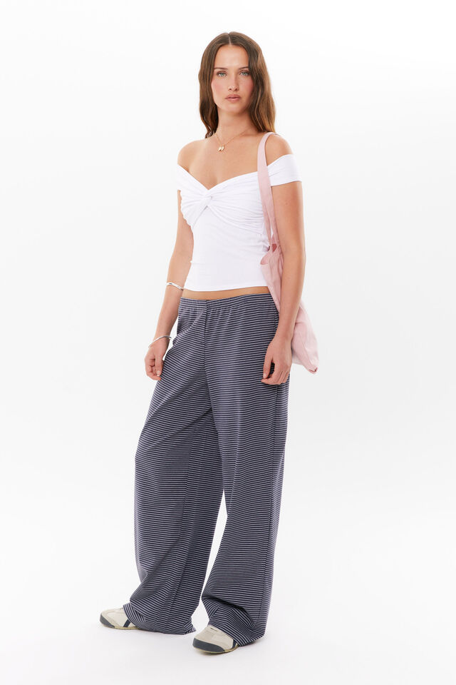 Jade Jersey Lounge Pant, WASHED NAVY/WHITE STRIPE