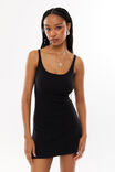 Lulu Scoop Neck Mini Dress, BLACK - alternate image 1