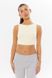 Luxe Low Back Crop Top, ICED YELLOW - alternate image 1