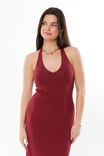 Soft Halter Maxi Dress, DEEP CHERRY - alternate image 2