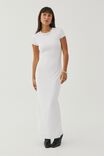 Luxe Short Sleeve Maxi Dress, WHITE - alternate image 1