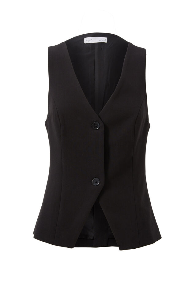 Taylor Longline Vest, BLACK