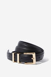 Classic Square Buckle Belt, BLACK/GOLD - alternate image 1