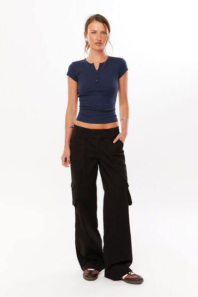 Gia Cargo Pant, BLACK