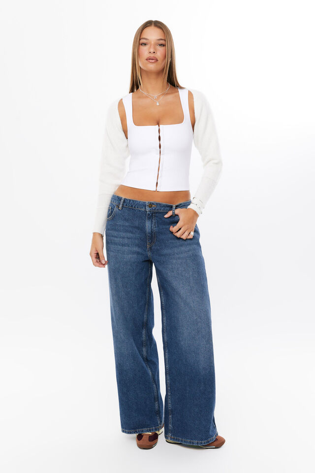 Katya Fluffy Knit Shrug, WINTER WHITE