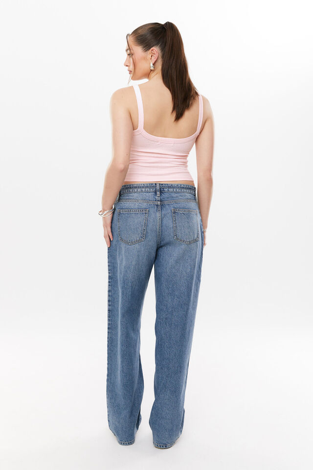 Tie Front Barrel Jean, STOCKHOLM BLUE