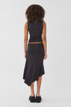 Luxe Asymmetrical Midi Skirt, BLACK - alternate image 3