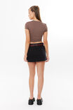 Luxe Cropped Short Sleeve Top, BROWN CAROB - alternate image 3