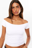 Soft Marley Off Shoulder Top, WHITE - alternate image 4