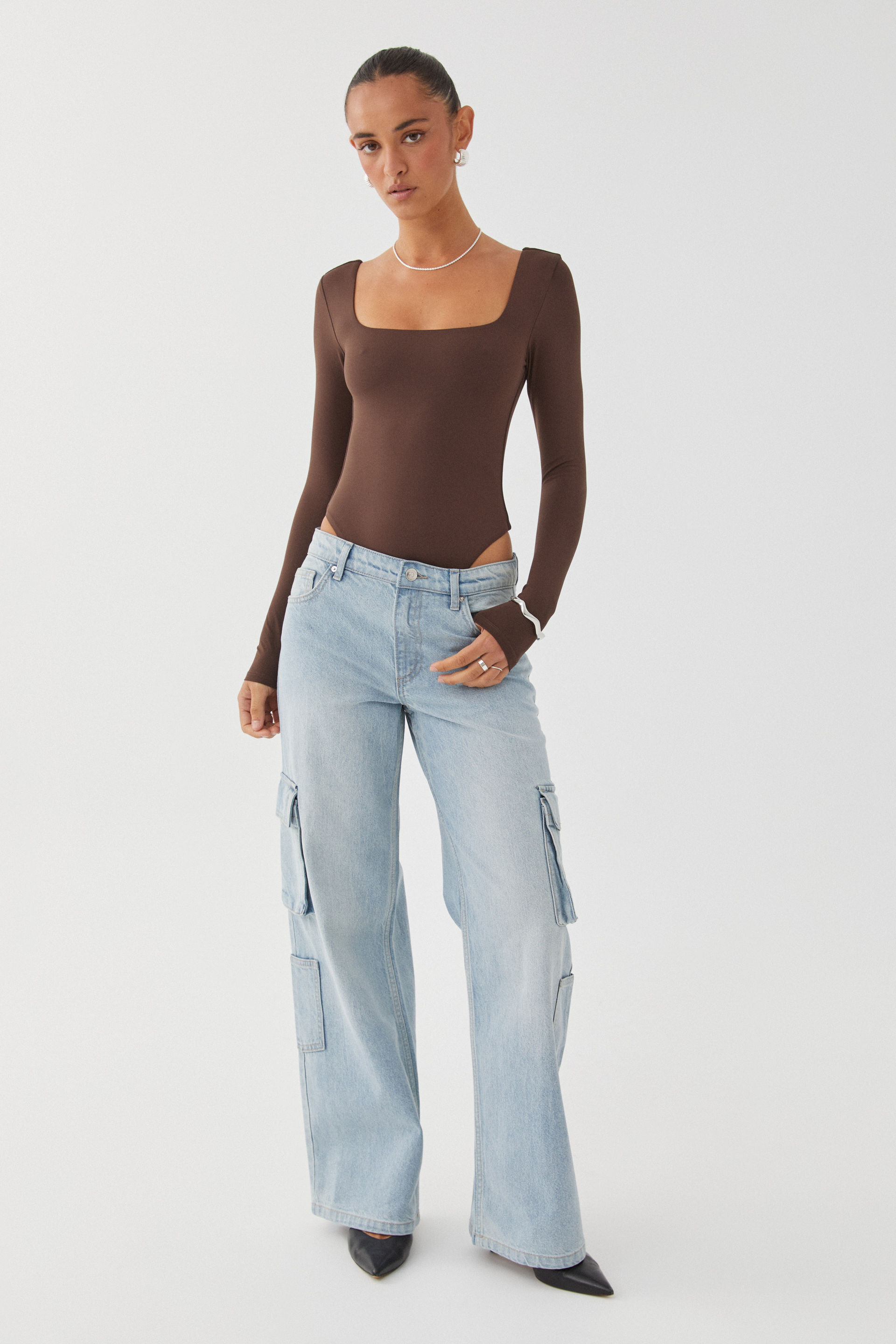 Luxe Square Neck Long Sleeve Bodysuit