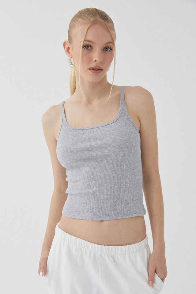 Paris Scoop Neck Tank, GREY MARLE