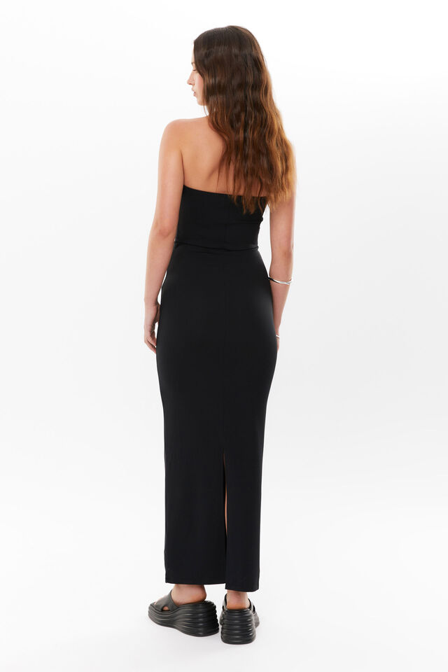 Super Smooth Strapless Maxi Dress, BLACK