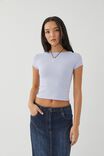 Luxe Short Sleeve Backless Tee, BLUE LILAC - alternate image 2