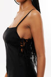 Sassy Satin Tie Dress, BLACK - alternate image 4