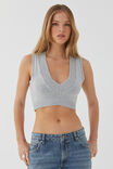 Paris V Neck Knit Vest, GREY MARLE - alternate image 1