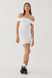 Luxe Off Shoulder Dress, WHITE - alternate image 5