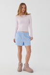 Perri Pull On Short, PALE BLUE WHITE STRIPE - alternate image 1