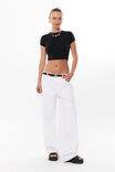 Luxe Cropped Short Sleeve Top, BLACK - alternate image 2