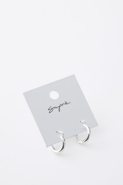 Earring Single Pack, SILVER/CLASSIC HOOP