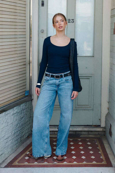 Low Rise Baggy Jean, ARCTIC BLUE