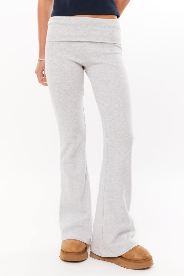 Fold Back Flare Pant, GREY MARLE