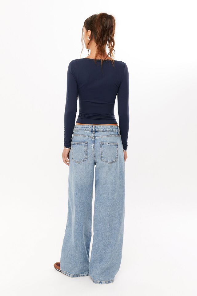 Super Smooth Isla Long Sleeve Top, MIDNIGHT NAVY