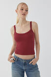 Riri Scoop Neck Tank, DEEP CHERRY - alternate image 2