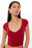 Penny Cropped Tee, LIPSTICK RED - alternate image 4