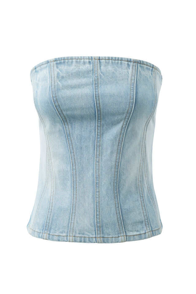 Delilah Denim Corset, BARCELONA BLUE