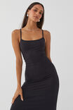 Soft Strappy Ruched Maxi Dress, BLACK - alternate image 2