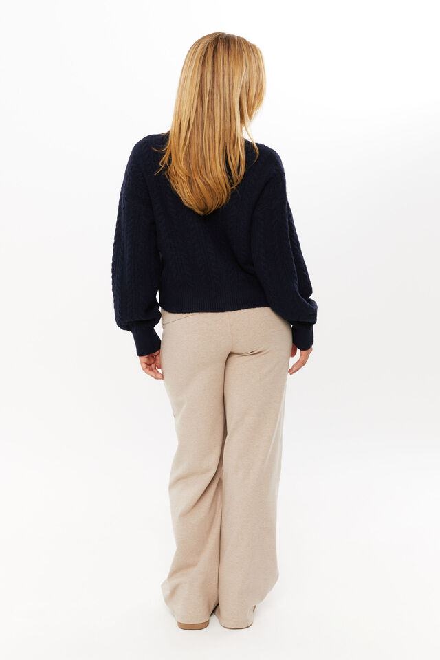 Quinn Cable Knit Cardigan, MIDNIGHT NAVY
