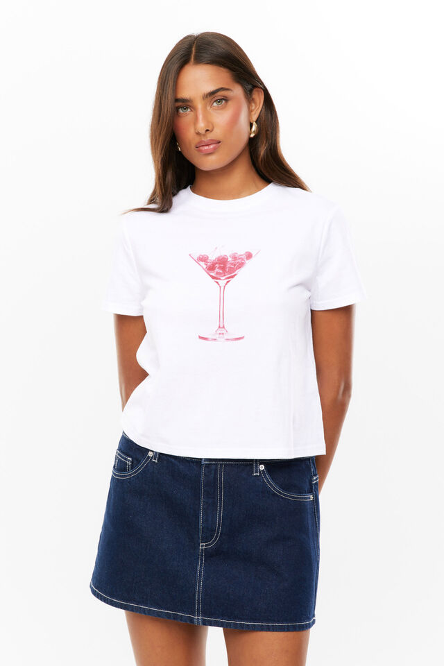 Everyday Graphic Tee, WHITE/CHERRYTINI