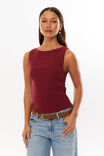 Olympia Backless Tank, RED VELVET - alternate image 3