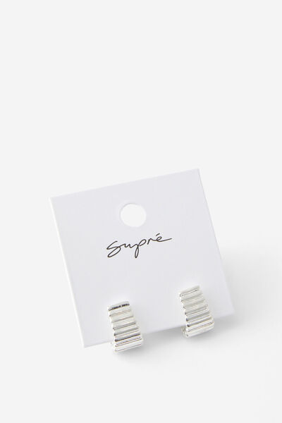 Earring Single Pack, SILVER/STACK
