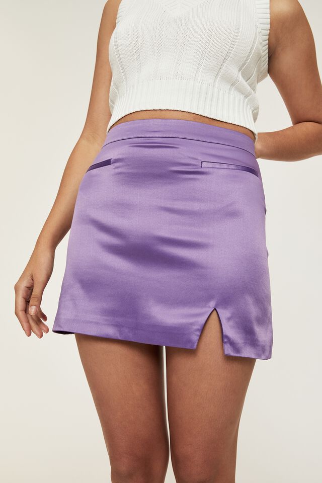 Frankie Split Mini Skirt, ULTRA VIOLET