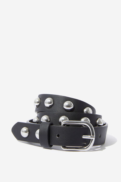 Studded Belt, BLACK/SILVER