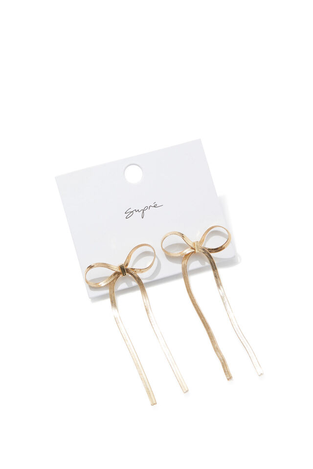 Bow Earrings, GOLD