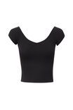 Neve Short Sleeve Off Shoulder Top, BLACK - alternate image 6