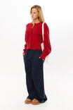 Quinn Cable Knit Cardigan, ROSEY RED - alternate image 5